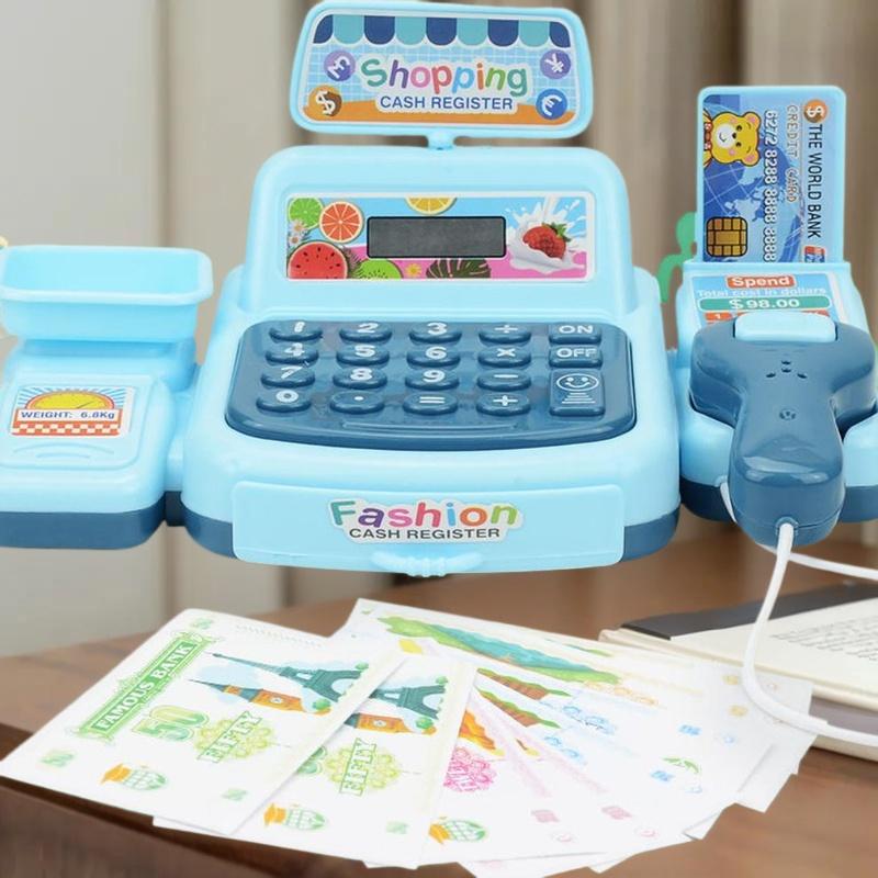 Toy Cash Register - 1Set Permainan Elektronik Kasir Supermarket dengan