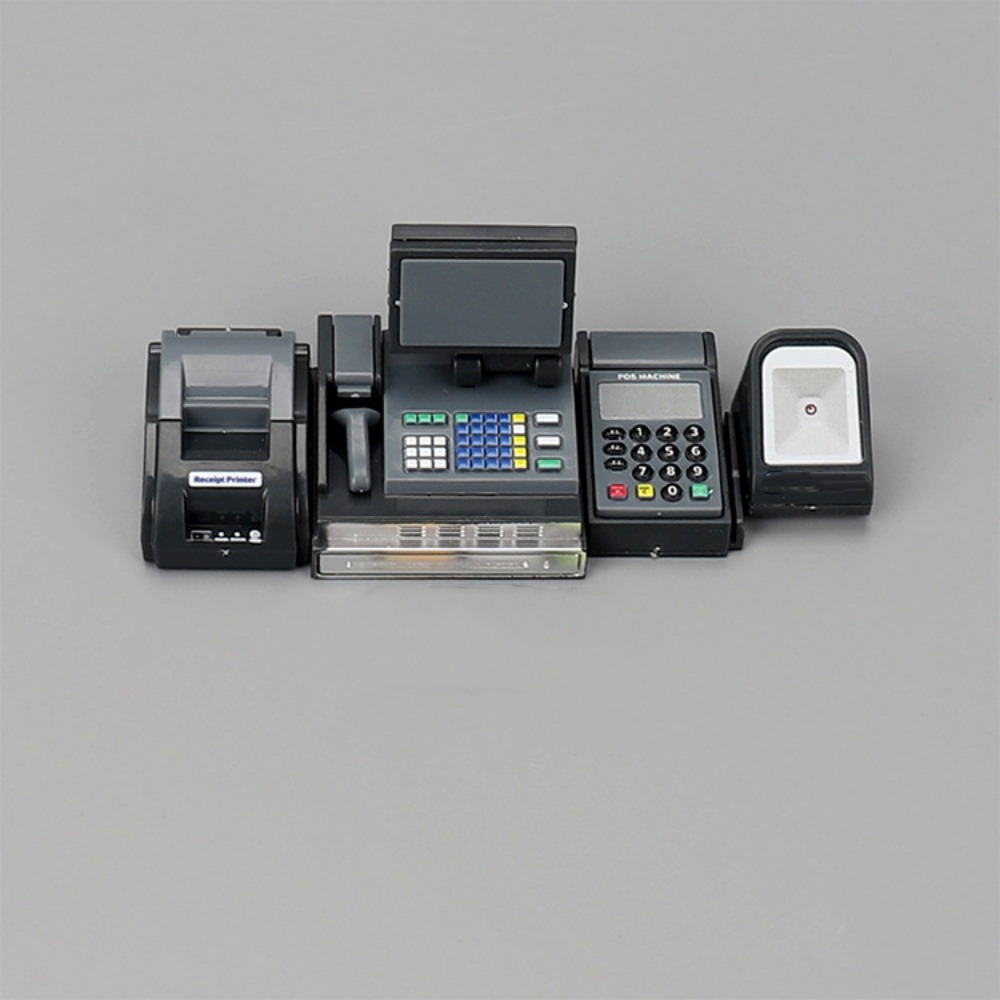 Toy Cash Register - Mesin Kasir Miniatur DIY Hitam Abu-abu