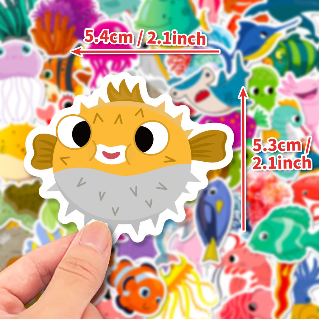 50 Buah Stiker Kehidupan Laut  - Kids Toys Store ulasan dan harga
