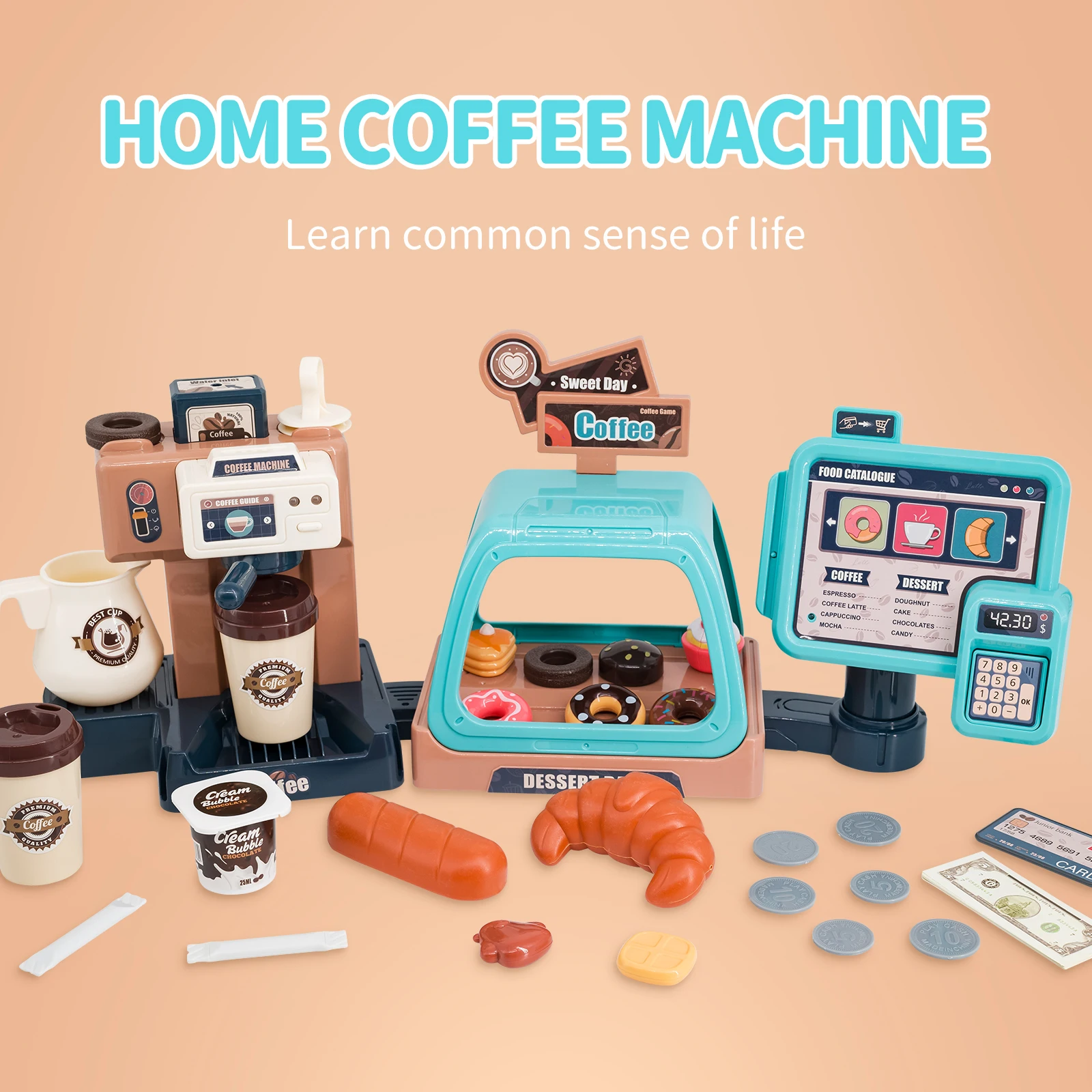 Set Mainan Mesin Kopi 3 in 1,  - Toy Cash Register ulasan dan harga