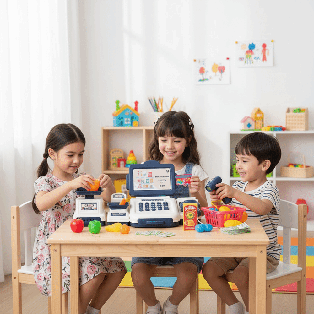 Simulasi Puzzle Mesin Kasir Su - Toy Cash Register ulasan dan harga