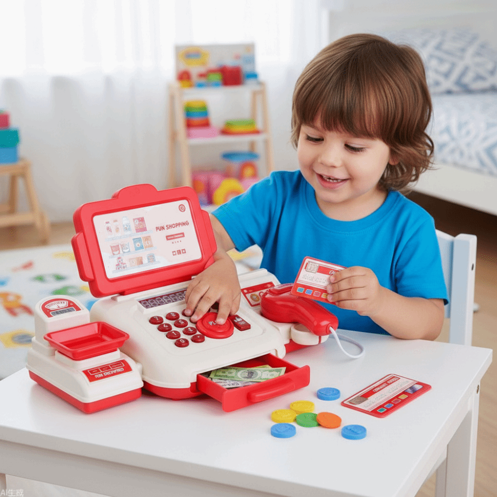 Simulasi Puzzle Mesin Kasir Su - Toy Cash Register ulasan dan harga